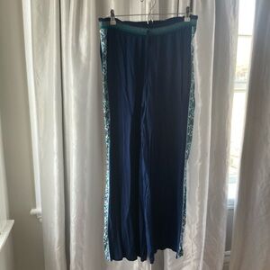 Vera Bradley Navy Smocked Waist Pants